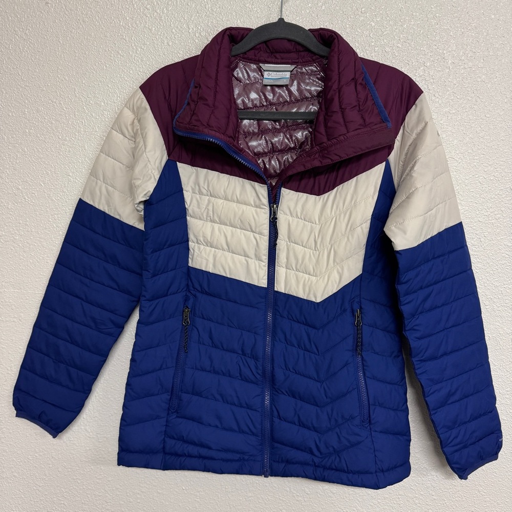 Columbia Size S Powder Lite Color Blocked Jacket Omni Heat Thermal Reflective